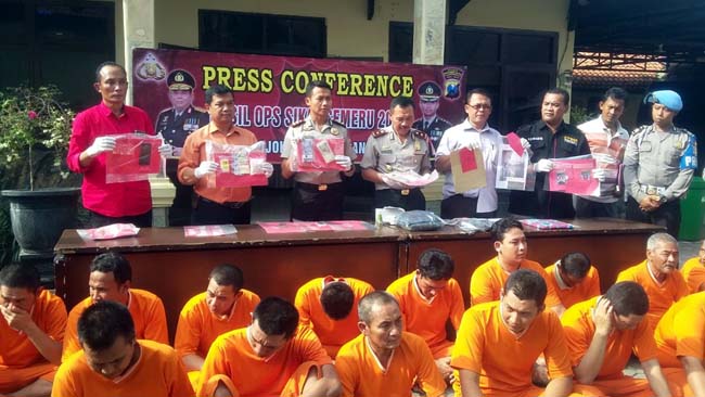 14 Tersangka Diberangus Sikat Semeru Polres Mojokerto Kota