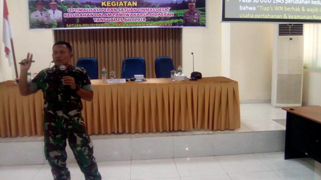 Kasdim 0815 Mojokerto Pemateri Optimalisasi Peran Satuan Linmas